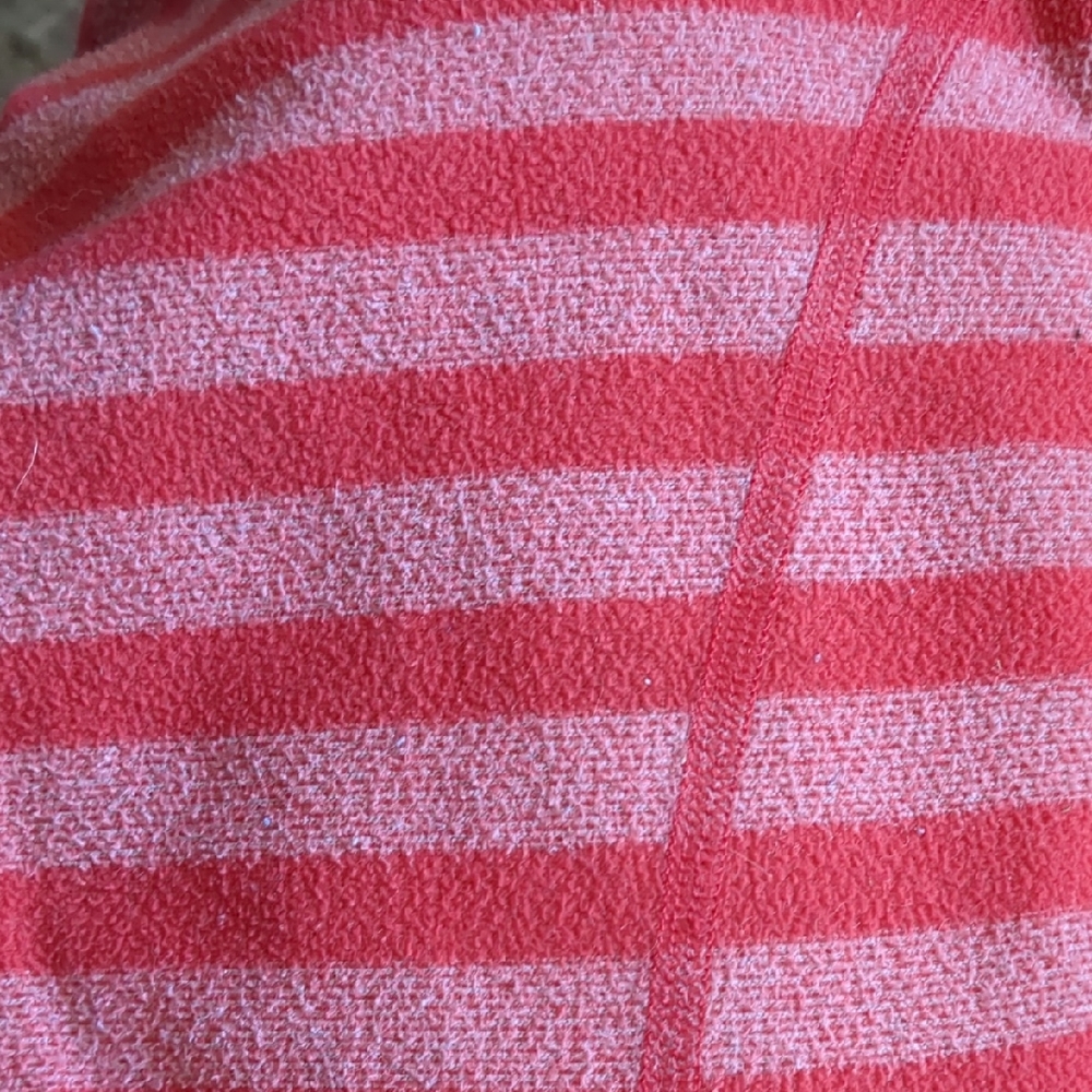 MEC Cozy crew Sweater Striped Orange Fleece 5